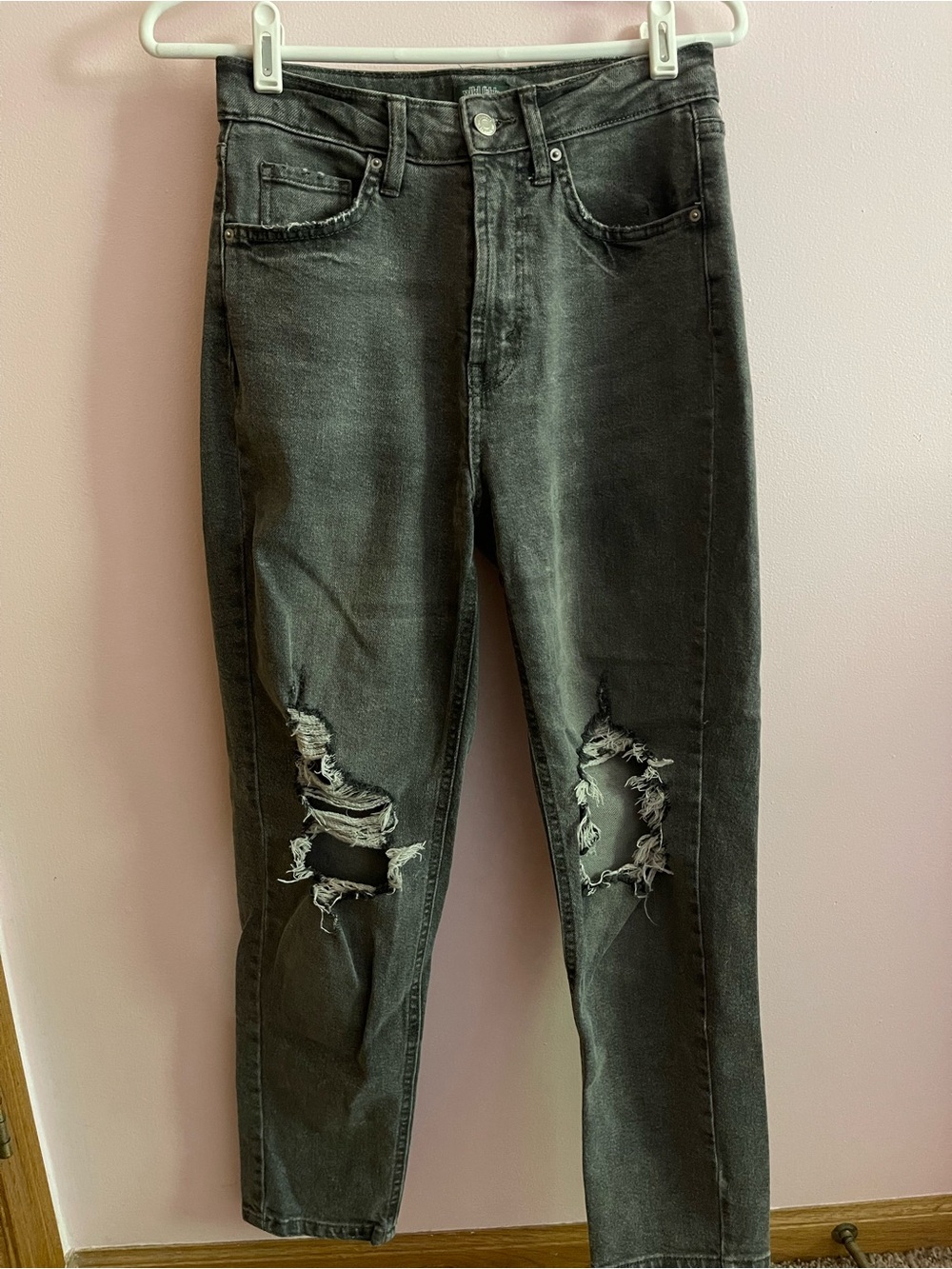 Gray High-Rise Jeans